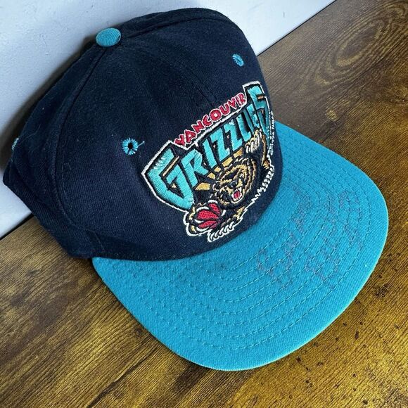1994 Vancouver Grizzlies New Era Snapback Hat Signed By Bryant Reeves Vintage - Picture 3 of 11